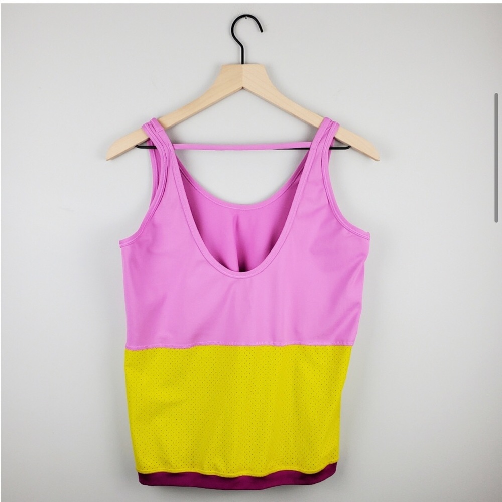 Nike Pink Yellow Athletic Tank Top Large